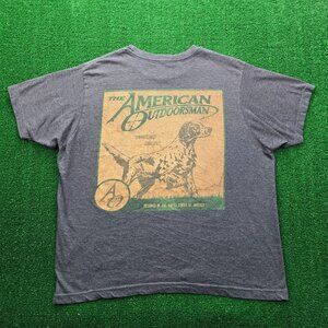 The‎ American Outdoorsman Tshirt Mens XL Gray Short Sleeve Dog Made in USA